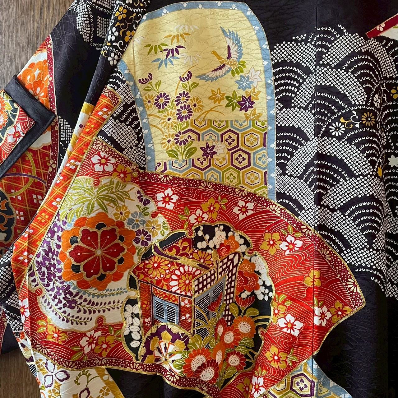 [Kuroyanagi collection] MA1 Jacket - Black Flower
