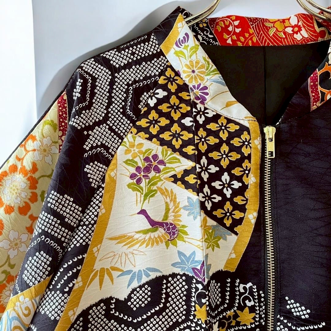 [Kuroyanagi collection] MA1 Jacket - Black Flower