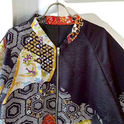 [Kuroyanagi collection] MA1 Jacket - Black Flower