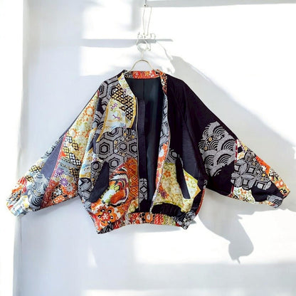 [Kuroyanagi collection] MA1 Jacket - Black Flower
