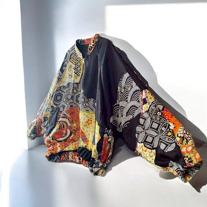 [Kuroyanagi collection] MA1 Jacket - Black Flower